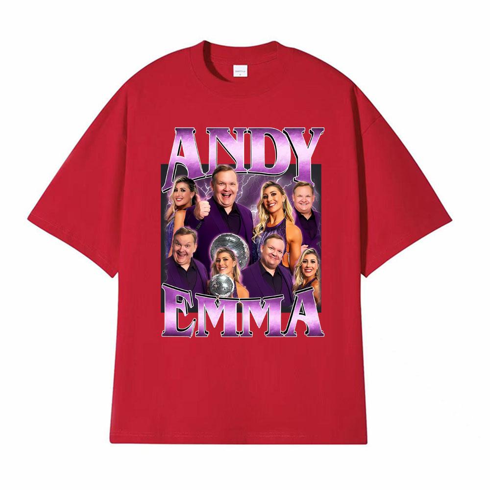 Retro Andy Emma DWTS Funny Dancing with The Stars Tshirt Fan Gift Men Women Clothing Fashion Cotton Short Sleeves Cozy T Shirts