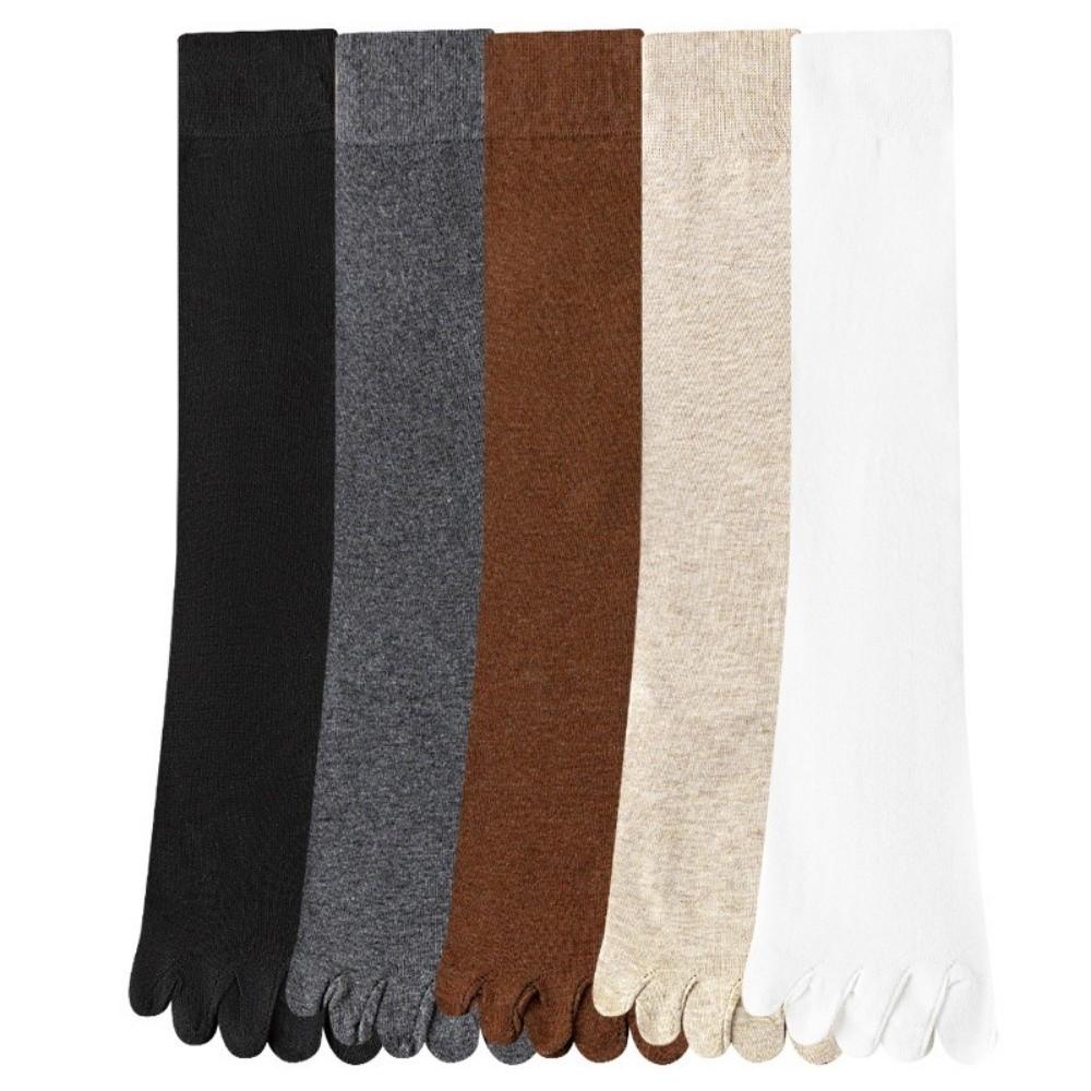 High Tube Five-Toe Socks Spring Autumn Five Finger Socks New Calf Socks  Ladies Stocking