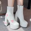 Women'sBoots Ankle Autumn and Winter New Punk Style Thick Bottom Square Heel Fashionable Bohemian Sandals Party Club Women Shoes