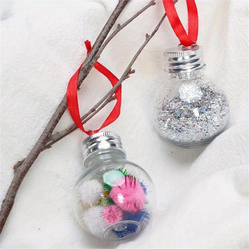 10PC/Bags With Gold Silver Hanging Ring Cover Gifts Plastic Hanging Balls DIY Crafts