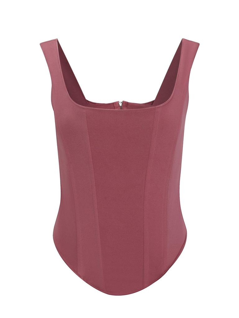 "2024 Sexy Solid Color Fishbone Bra Vest: European & American Style, Square Neck, Backless"
