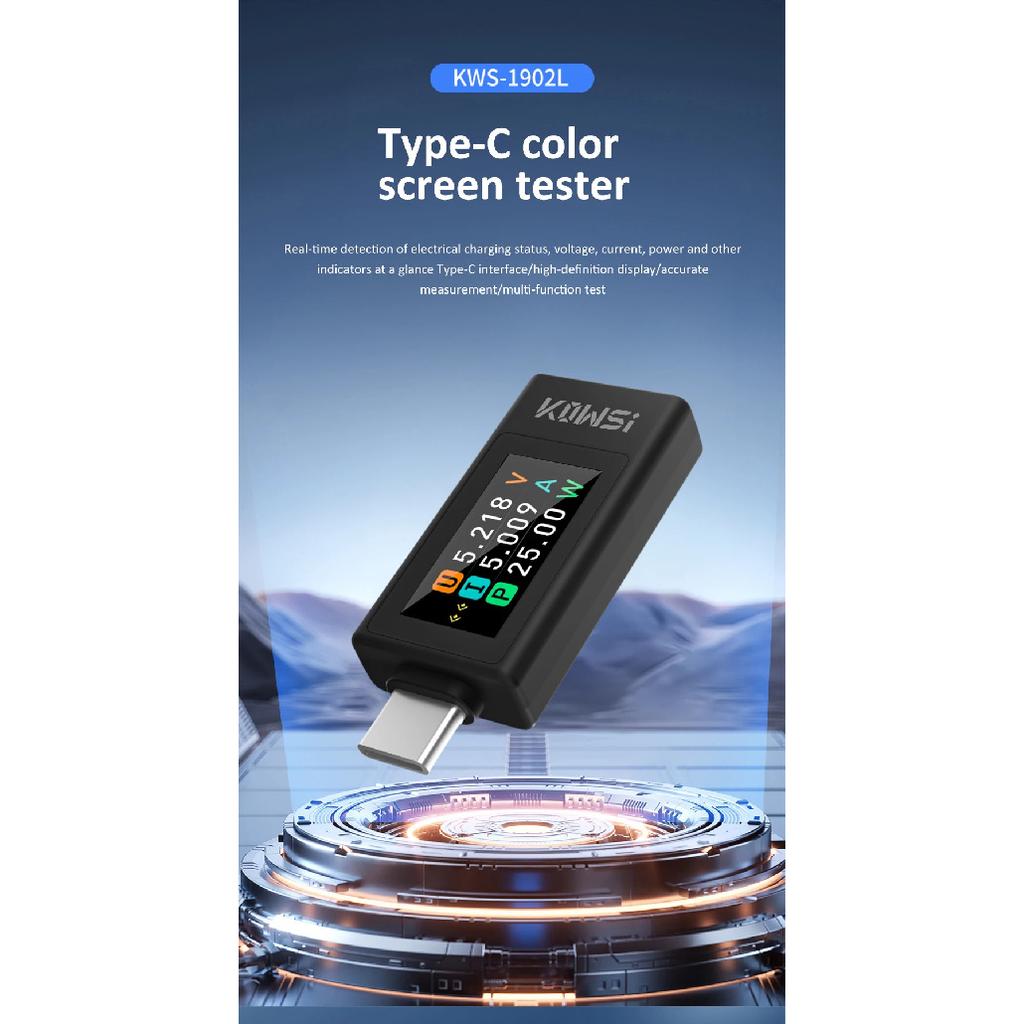 NEW Type-C Tester 4-30V 0-8A Current Voltage Monitor Fast Charging Voltage Ammeter Power Meter with Power Off Storage