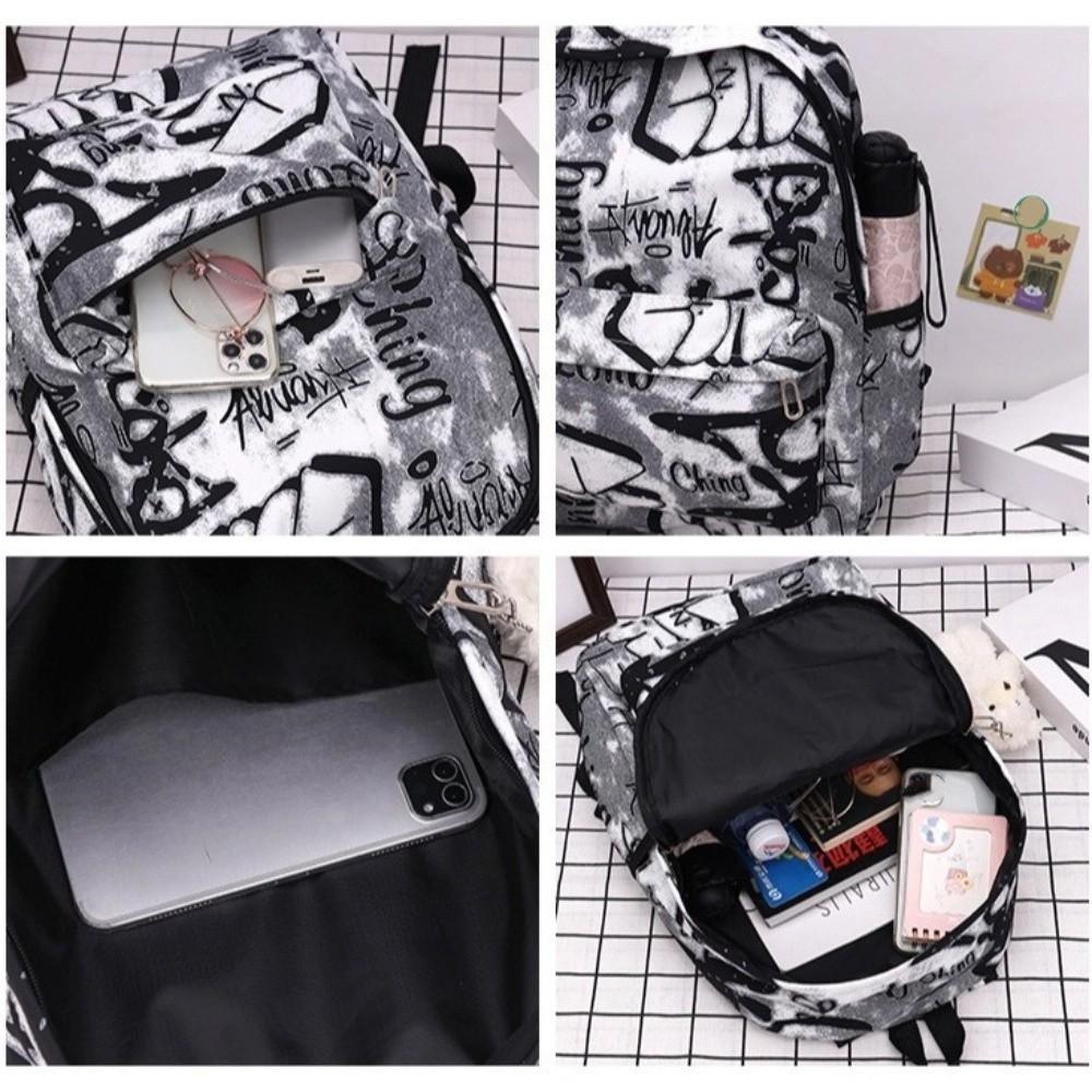 Fashion Women's Backpack Casual School Bags for Girl Graffiti Students Schoolbag Commuting