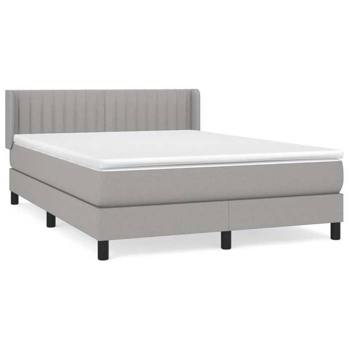Sommier à lattes avec matelas - Maison Exclusive - 140x200cm - Tête de lit réglable - Gris clair