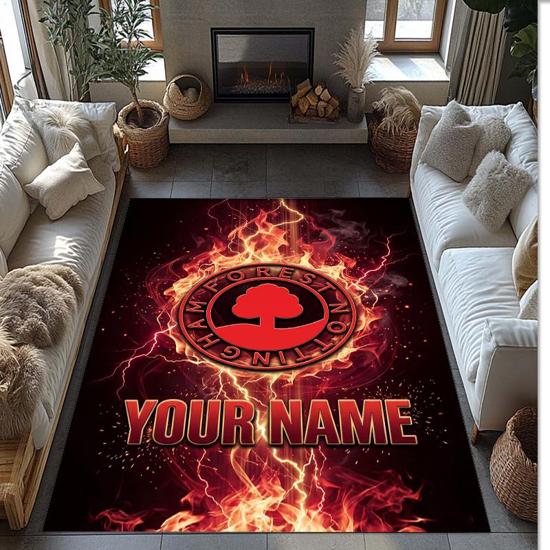 Nottingham Forest FC Printed Crystal Velvet Rug Non‑Slip Crystal Velvet Carpet For Sofa Bedroom Indoor Home Decoration