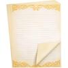 Pipilo Press Letter Writing Paper Set - 48 Sheets, 8.5 x 11 In, Ivory - Vintage Lined Stationery with Gold Border for Decorative & Fancy Handwritten