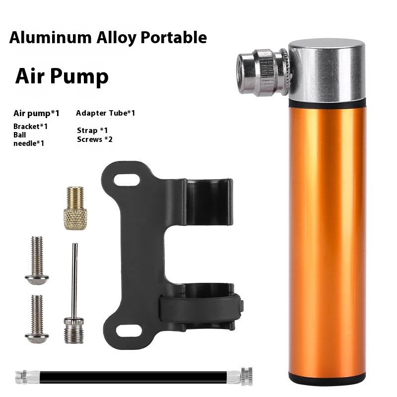 Mini Aluminum Alloy Bicycle Pump Portable Silver Pump Road Mountain Bike Pump Riding Tire Filling Pump Riding Equipment Outdoor