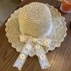 Summer Hats For Women Sun Hat Lace Ribbon Flower Sunhat Sunshade Foldable Beach Accessories Bucket Hat Female New