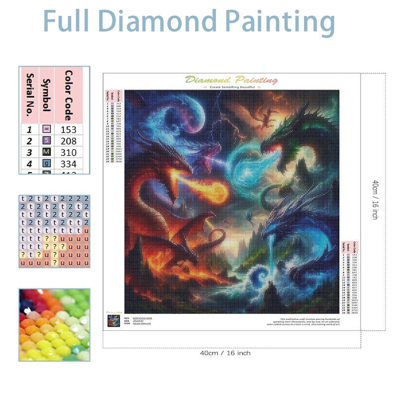 Full Drill Diamond Painting Animal Dragon DIY Hobby Mosaic Cartoon Cross Stitch Kit Embroidery Sale Home Decor Gift