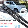 3x For Mitsubishi Delica 5th 2007~2023 Front Rear Blades Rubber Brushes Window Windshield Cleaning U J Hook Cutter