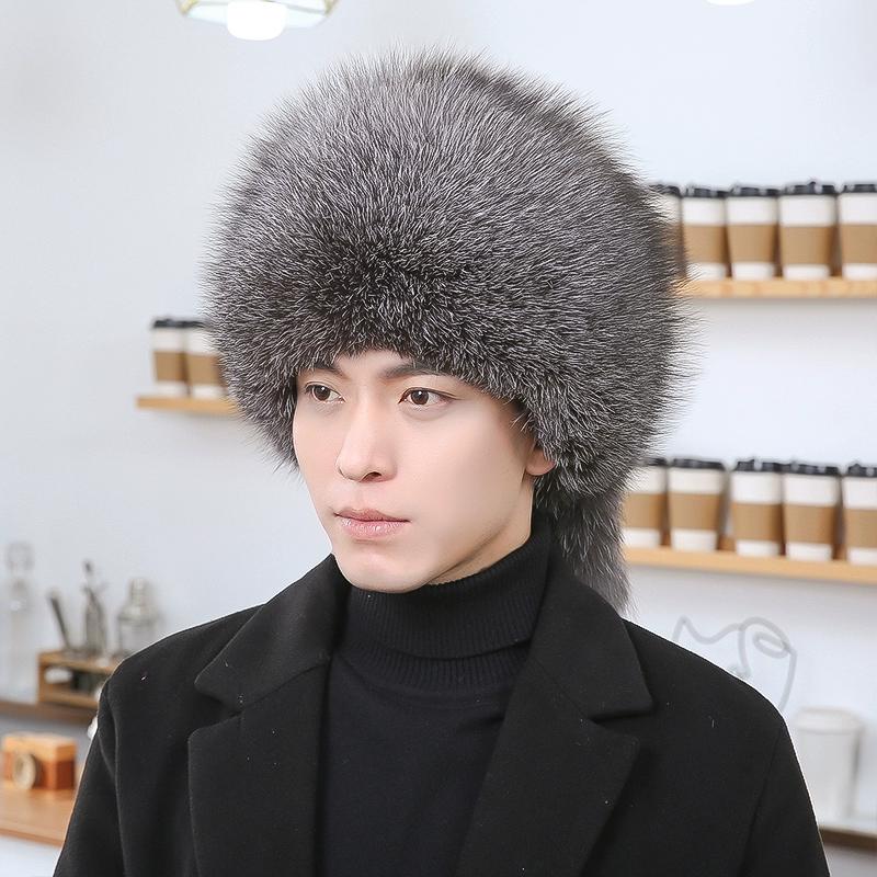 Шапка из лисьего меха Мужская Зимняя из енотового меха Монголия Северо-восток Большая Кожаная Шапка Теплый Мех Женская Кожаная Защита Ушей Шапка