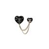 Chanel Double Heart Resin Metal Brooch Women accessories Black AB9376-B09080-NK212