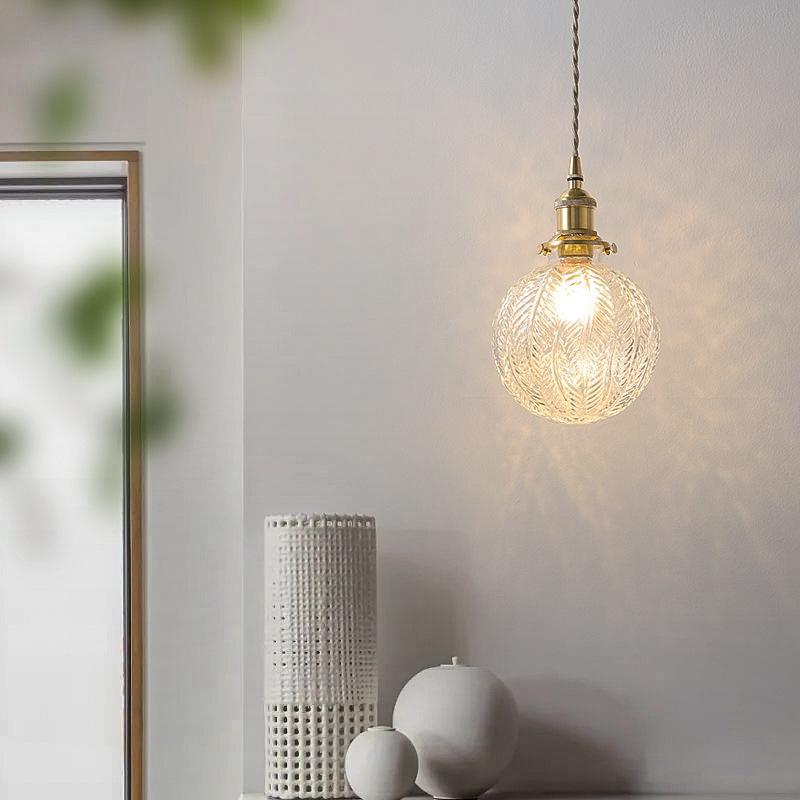 Подвесной светильник из круглого стекла в скандинавском стиле для спальни, ресторана, бара, подвесной светильник с одной головкой, для столовой, кухни, комнаты, подвесные светильники