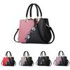 PU Leather Contrast Color Luxury Embroidered Handbags Women Bags