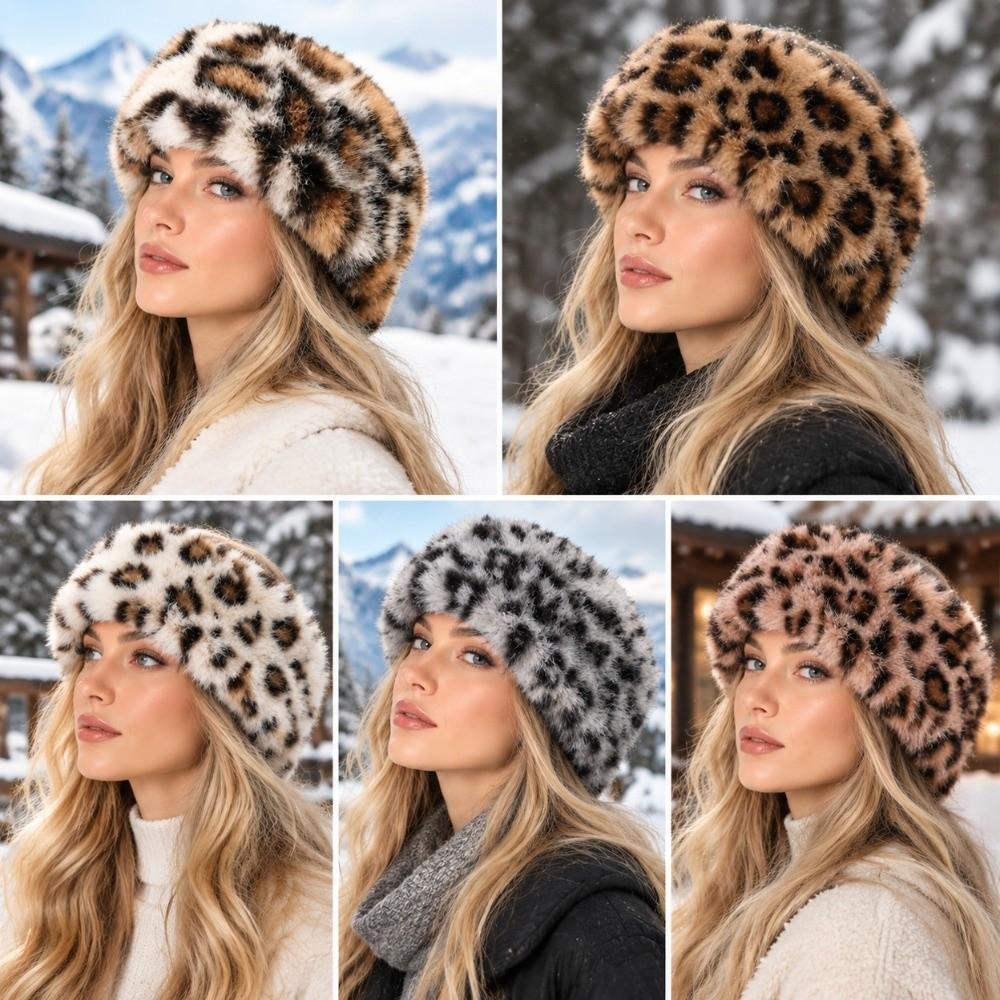 Animal Pattern Fluffy Headband Rabbit Fur Faux Fur Hair Band Cute Winter Elastic Headband Autumn