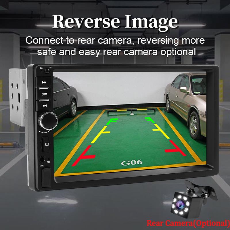 Carplay Android Auto7 Inch 1 Din Car Radio MP5 Multimedia Player Touch Screen FM ISO Power Aux Input USB Mirror Link Universal A