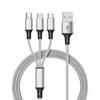 Nylon Braided Wire Phone Charger Cable Quick Charge Universal 3-In-1 Fast USB Charging Cable