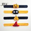 Halloween Decorations for Outfits 2 Pcs Slap Bracelets, Plush Pumpkin, Bat, Ghost, Black Cat Soft Portable Festive Armband Bands Kids, Trick or Treat