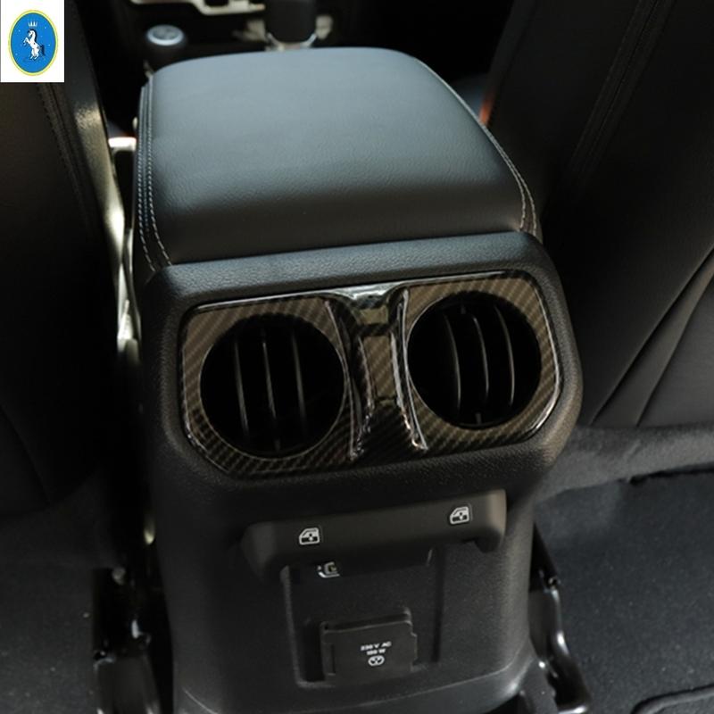 ABS Car Armrest Box Rear Air Condition AC Vent Outlet Cover Trim For Jeep Wrangler JL 4 Door 2018   Interior Accessories