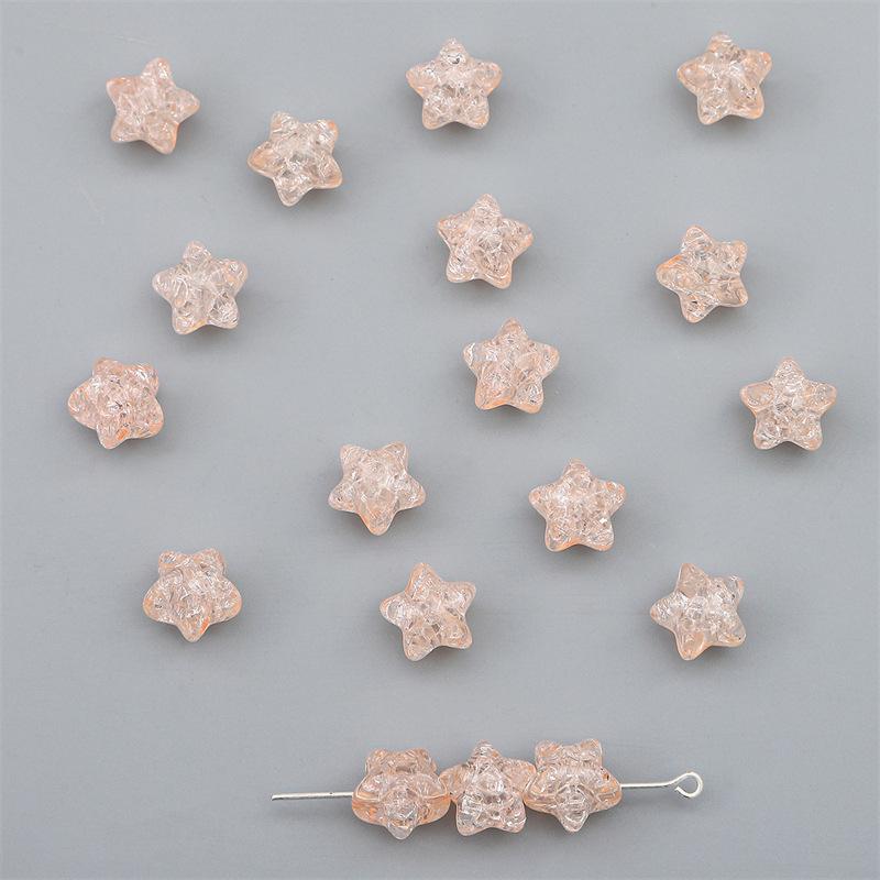 Бусины для браслетов ручной работы, цветные акриловые бусины в форме пентаграммы, потрескавшиеся бусины, свободные бусины, браслеты ручной работы своими руками, бусины из ниток, ювелирные аксессуары