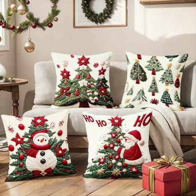 Cartoon Santa Snowman Elk Sofa Cushion Cover Merry Christmas Pillow Case Christmas Decoration
