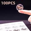 100pcs Clear Bronzing Heart Stickers 1.26 Inch Round Envelope Sealing Label for Wedding Party Invitation Card Gift Decor Tags