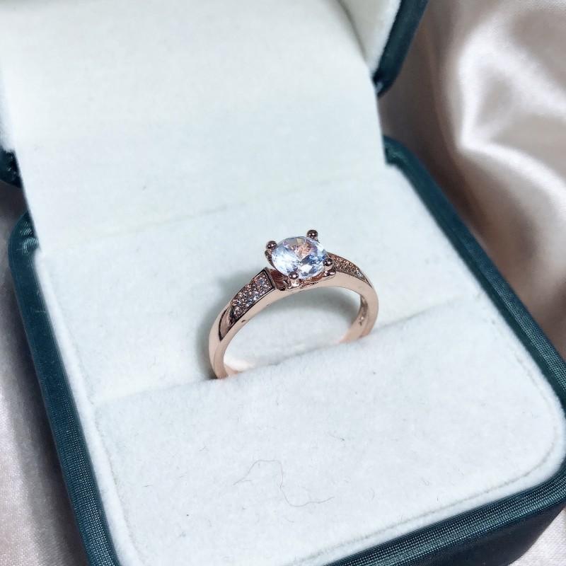 Кольцо из розового золота с имитацией бриллианта из высокоуглеродистого сплава, модное женское парное кольцо