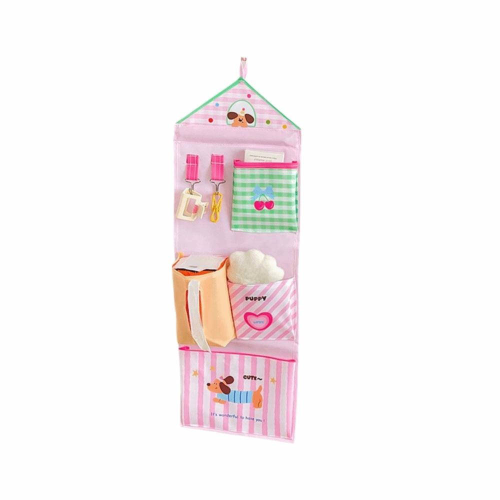 Cute Dormitory Storage Hanging Bag Multi-layer Cartoon Hanging Bag Wall Mounted Storage Bag Closet