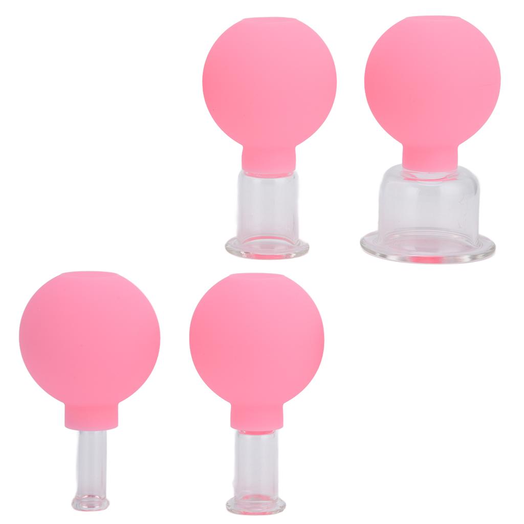 Набор силиконовых банок для вакуумного массажа, 4 шт., для лица, ног, рук, спины