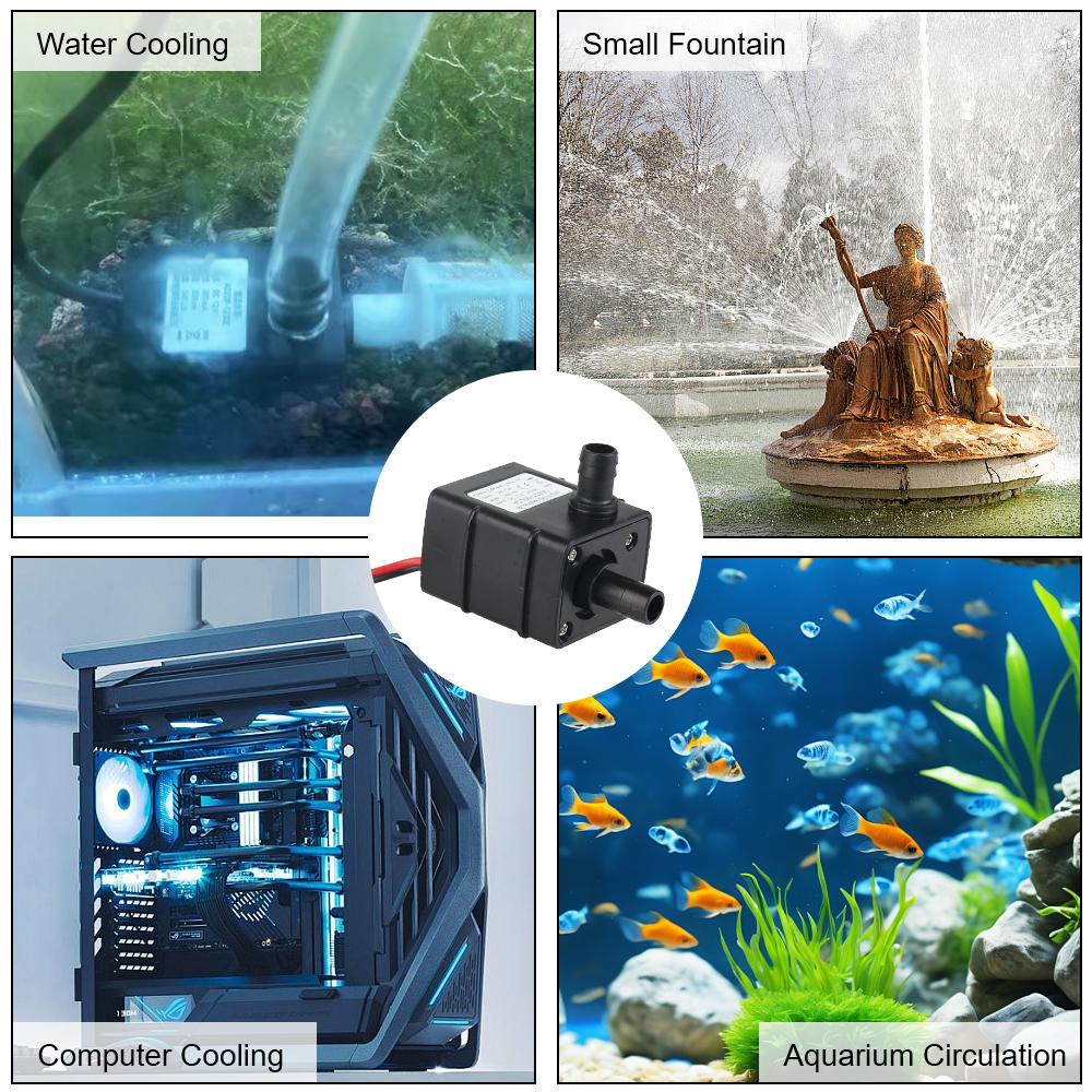 DC12V бесщеточный небольшой водяной насос для садового пруда, аквариума, мини-погружной насос Micro 5V USB, циркуляция воды 120 л/ч