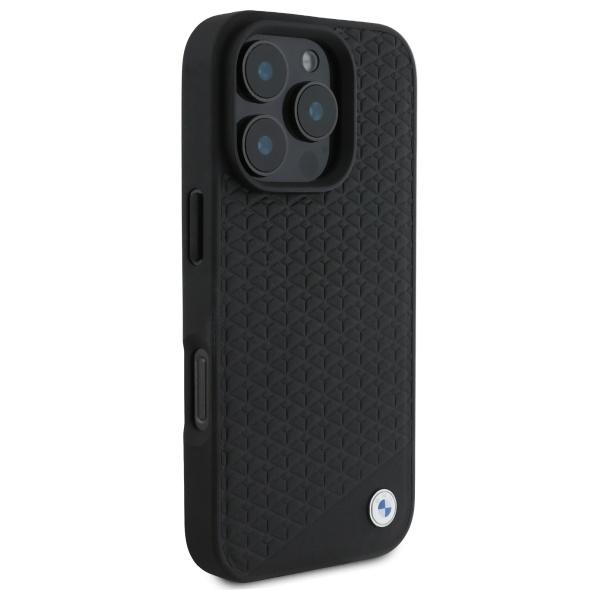 BMW Bmhmp16L23Rddk Iphone 16 Pro 6.3    Czarny/Black Hardcase Sign Leather Diamond Metal Logo Magsafe