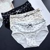 Ladies Spring and Autumn Cartoon Printed Bear Cotton Underwear