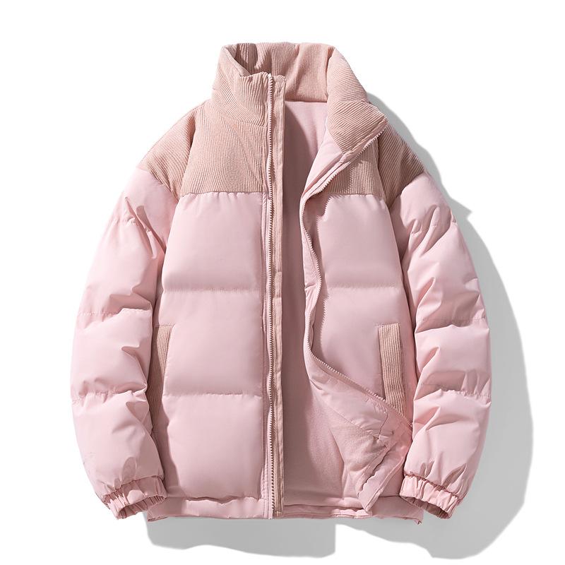 Down Cotton Jacket Couple Model Winter Thickened Warm Stand-up Collar Padded Jacket Youth Loose Casual Bread Jacket Jacket Padded Jacket
