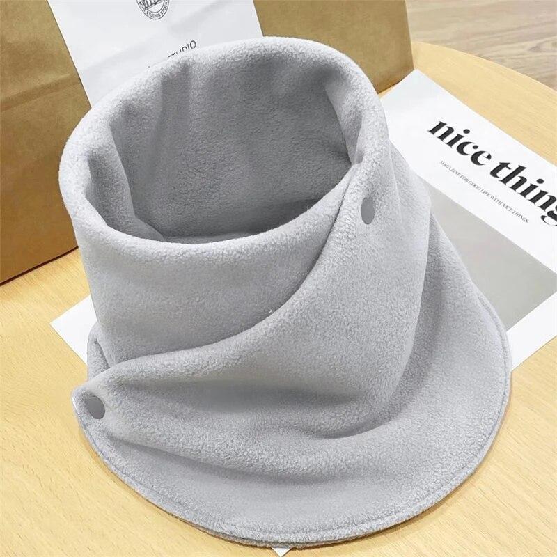 Зимний флисовый шарф, утепленный теплый осенне-зимний шарф, женские плюшевые шарфы, двухслойный шейный платок, шарф, кольцо