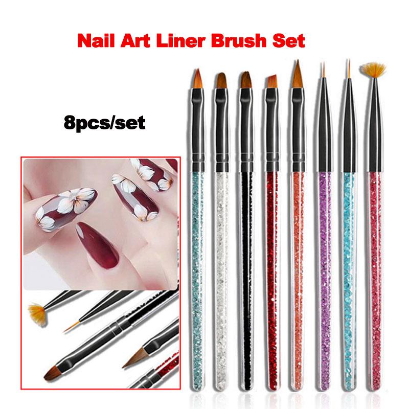 Новый профессиональный набор кистей для ногтей, маникюрная УФ-гель-кисть, ручка, прозрачная акриловая кисть для рисования ногтей, инструменты для фототерапии