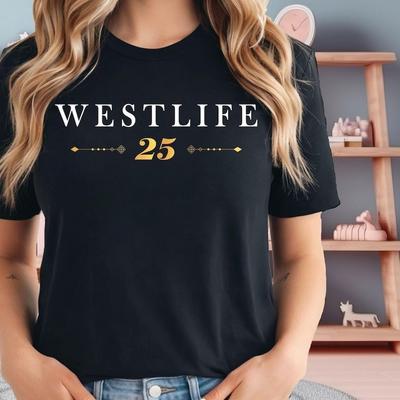 Футболка Westlife 25, Футболка к 25-летию тура Westlife, Футболка в стиле концерта