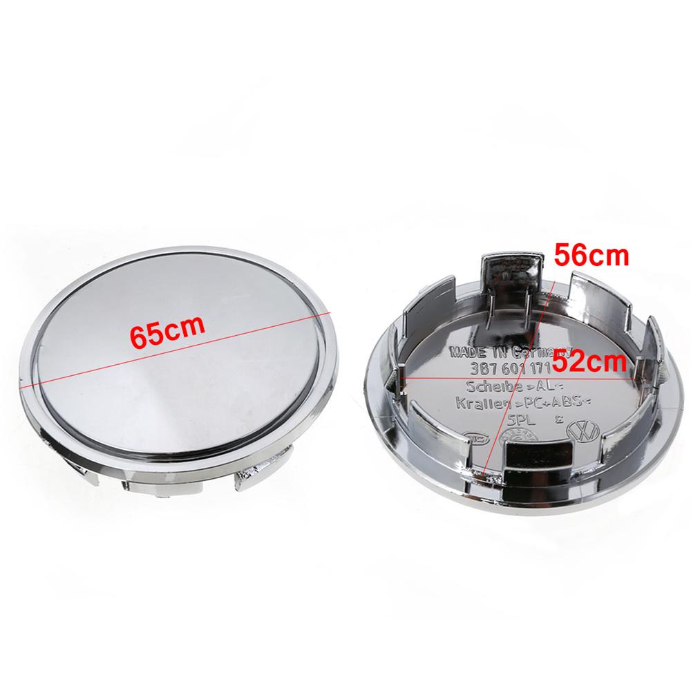 4 Pcs 65mm Silver ABS Car Tyre Rim Hub Cap Covers Wheel Center Caps Universal