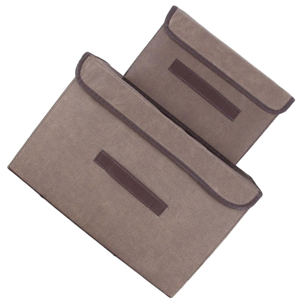 2 шт. складной ящик для хранения нетканый прямоугольный тканевый корзина для одежды игрушки контейнер с крышкой