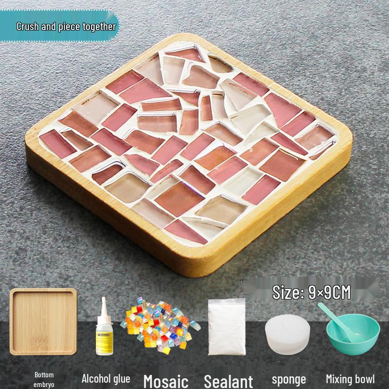 Bamboo Mosaic Coaster DIY Kit for Students and Kids