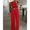 Solid Color Jumpsuits Elegant Spring Solid  Romper Evening Party Clothing Pants Loose Casual Lace Overalls for Women