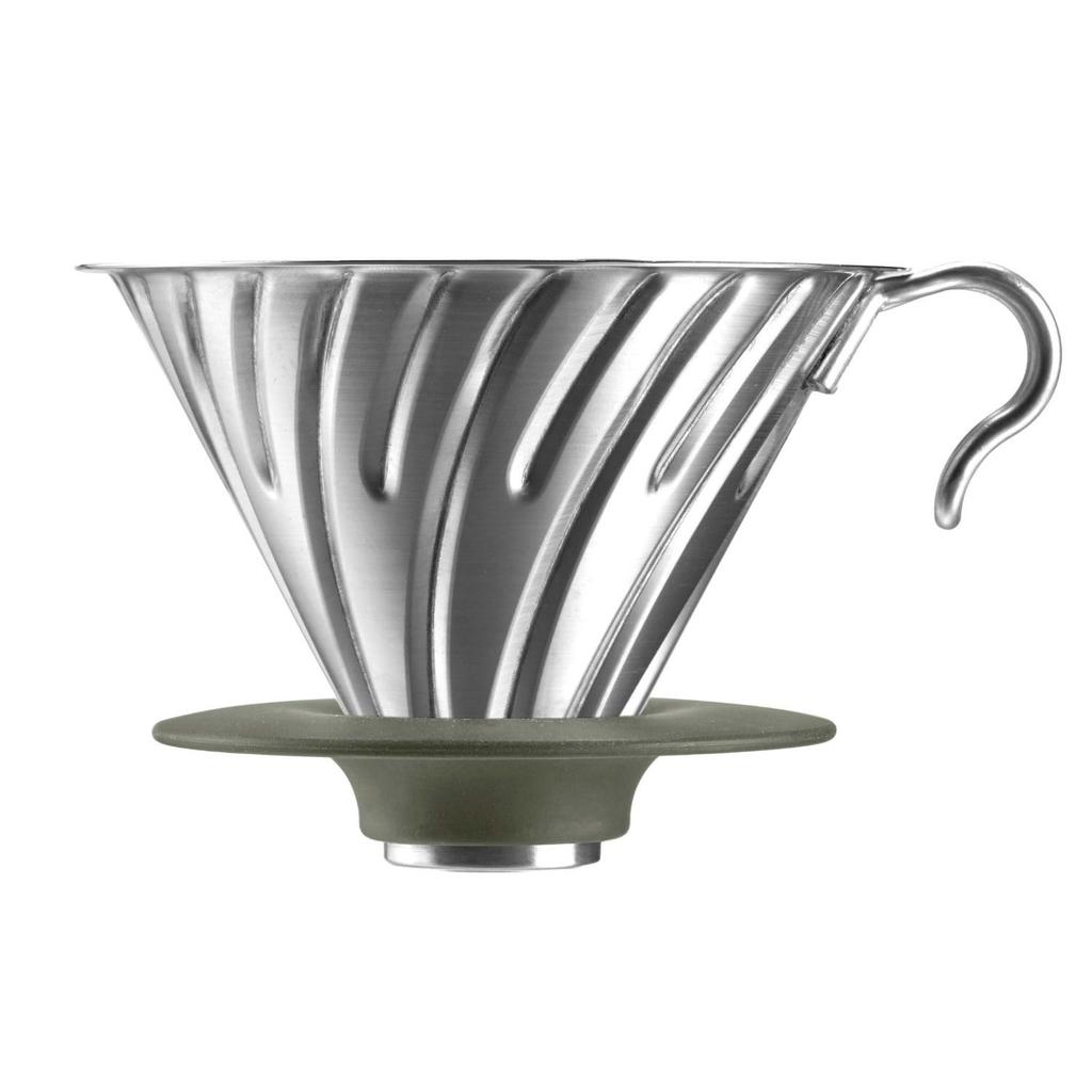 HARIO V60 Металлическая чашка для капельного заваривания, вместимость 1-4 чашки, Серебристая, Япония, O-VDM-02-HSV