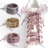 1Pair Women Width 2.5cm Organza Chiffon Leopard Shoelaces Length 80-160CM Bowknot Laces for Canvas Sneakers White Shoes Strings
