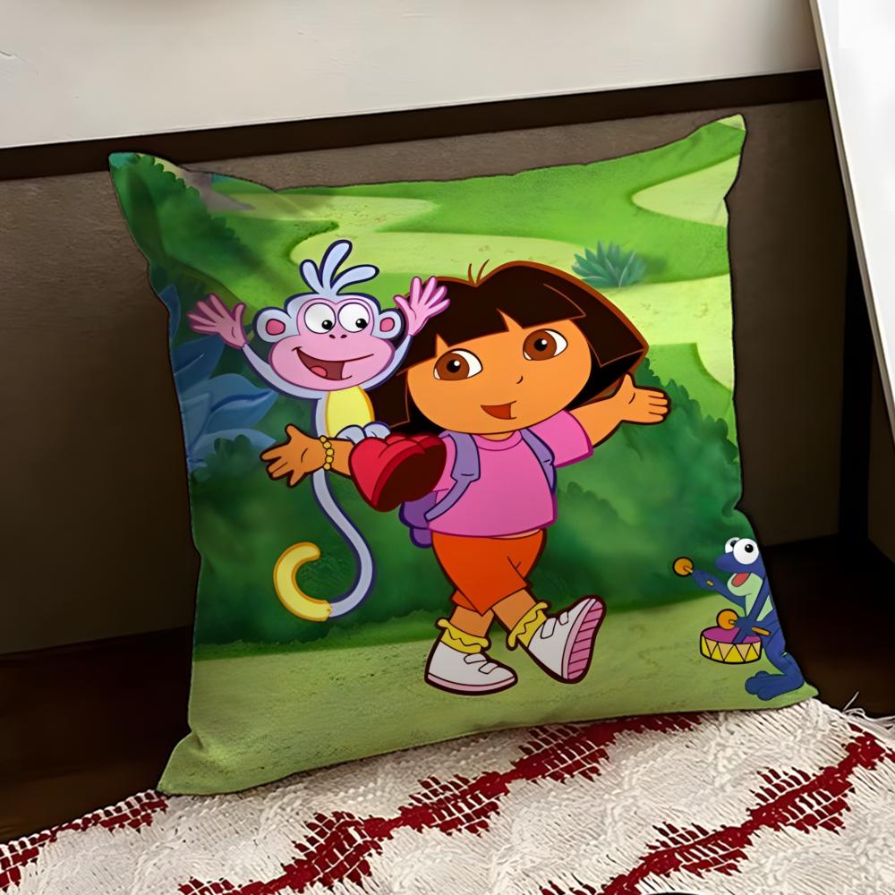 Anime cute DDora the EExplorer Cushion Cover Reversible Soft Durable Pillow Cover Home Car MultiScene Use for Daily Comfort
