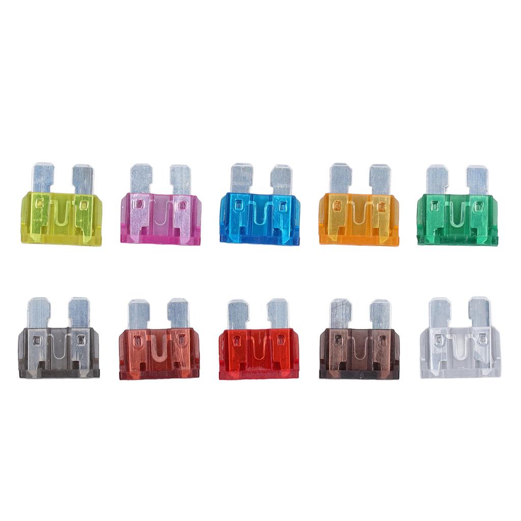 Комплект из 100 плоских предохранителей 2A 3A 5A 7.5A 10A 15A 20A 25A 30A 35A Стандартный набор предохранителей для защиты автомобиля в автофургоне