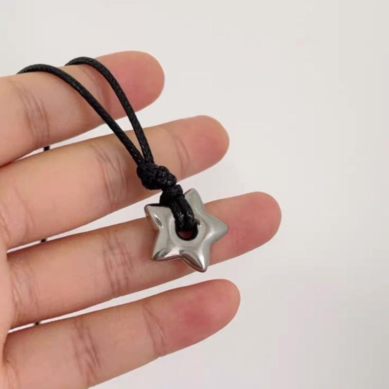 Модный Винтажный Полый Кулон-Звезда Цепочка на Ключицу Чокеры Ожерелье Регулируемая Длина Аксессуар для Шеи Мужчины Женщины
