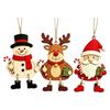 3 pcs Santa Claus Xmas Hanging Pendant 2D Flat Christmas Decor Christmas Tree Ornaments  Christmas