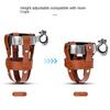 Bicycle Aluminum Alloy+PU Leather Kettle Holder Adjustable Handle Buckle Adjustable Cup Holder Retro Style Riding Bottle Bracket