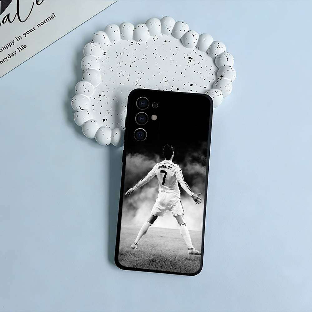 Чехол для телефона C-R-7 Ronaldo для Samsung S25, S24, S21, S22, S23, S30, Ultra, S20, Plus, Fe, Lite, Черный Мягкий Силикон