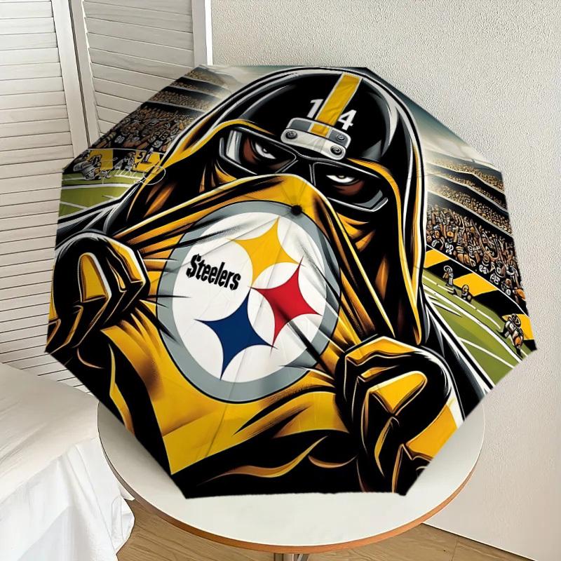 1PC Steelers 14 Umbrella-8-Rib Reinforced, Automatic Open, Lightweight & Durable, Cute Fashion Accessory for Outdoor-P92