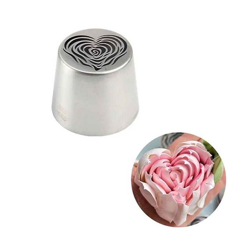 Нержавеющая сталь Xl Сердце Роза Цветочный узор Русская насадка для глазури насадка для зефира насадка для украшения утвари инструмент для выпечки торта